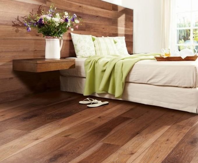 Laminate flooring in a bedroom