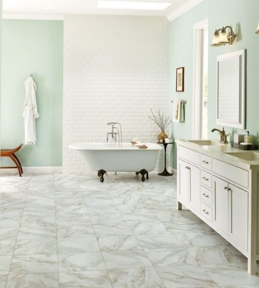 Elegant tile floor bathroom