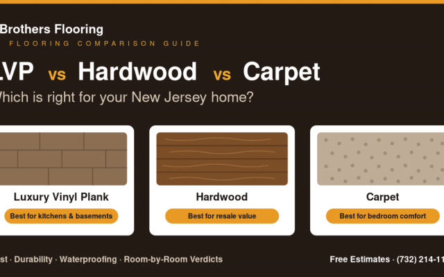 LVP vs hardwood vs carpet comparison for New Jersey homes